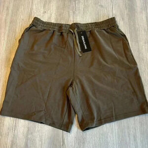 DIBAOLONG Womens Yoga Shorts Loose Comfy Drawstring Bermuda Shorts Brown Sz XXL